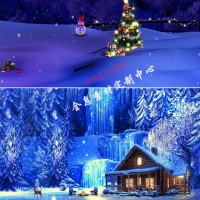 冬季圣誕節(jié)雪景全息投影，圣誕節(jié)節(jié)日全息投影素材